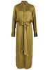 The Slippery belted satin midi shirt dress