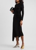 Protection draped stretch-jersey midi dress 