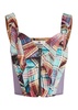 Printed wool corset top 