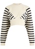 Striped cropped wool-blend jumper 