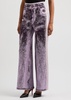 Zahra jean-effect knitted trousers 