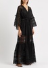 Margherita lace-trimmed cotton-blend maxi dress