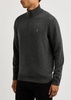 Logo half-zip wool jumper