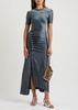 Ruched satin-jersey maxi dress 