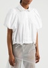 Faux pearl-trimmed cotton shirt 