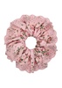 Floral-print embroidered cotton scrunchie