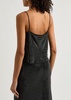 Crystal-embellished silk-chiffon tank