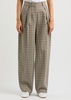 Houndstooth wool-blend trousers