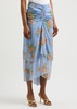 Sira floral-print silk-chiffon midi skirt 