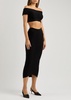 Skeleton knitted midi skirt