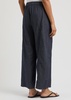 Wide-leg chambray trousers