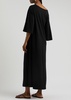 Yalia draped cotton maxi dress