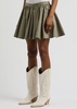 Gaia pleated cotton mini skirt 