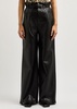 Harlee belted faux leather trousers 