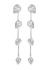 Crystal-embellished rhodium-plated drop earrings 