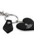 Logo heart silver-plated keyring 