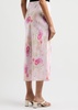 Castle floral-print silk midi skirt 