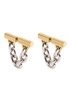 Chain two-tone drop earrings 