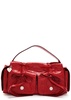 Crinkled patent leather top handle bag 