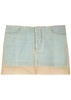 Silk-chiffon and denim mini skirt 