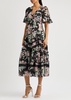 Paradise Garden Sonata floral-print chiffon midi dress