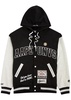 Logo hooded jersey varsity jacket 