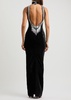 Velvet Crystal-Embellished Gown