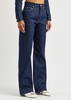 Topstitched wide-leg jeans 