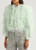 Kidman cropped feather jacket