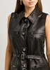 Belted leather gilet