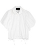 Faux pearl-trimmed cotton shirt 