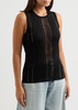 Semi-sheer fine-knit tank 