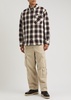 Written checked cotton overshirt