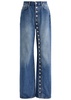 Button-through wide-leg jeans 