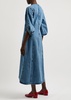 Panelled denim midi dress