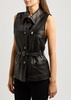 Belted leather gilet