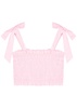 Jama cropped smocked cotton top