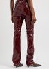 Patent faux leather trousers 