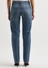 Zip-appliquéd tapered-leg jeans