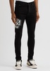 Logo-embroidered skinny jeans 