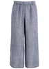 Striped wide-leg linen trousers