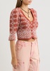 Geo cropped cotton-blend cardigan 