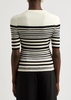 Elena striped ribbed-knit top 