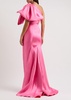 Priya bow-detail draped satin gown