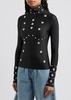 Stud-embellished stretch-jersey top 