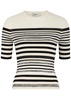 Elena striped ribbed-knit top 