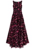 Floral-jacquard cloqué gown