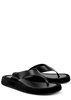 Ginza black leather flip flops