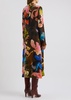 Floral-print matte satin midi dress