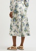 Arwen floral-print cotton midi skirt 